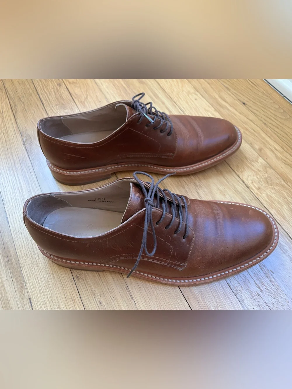 Taylor Stitch Chestnut Brown Leather Derby Shoes
